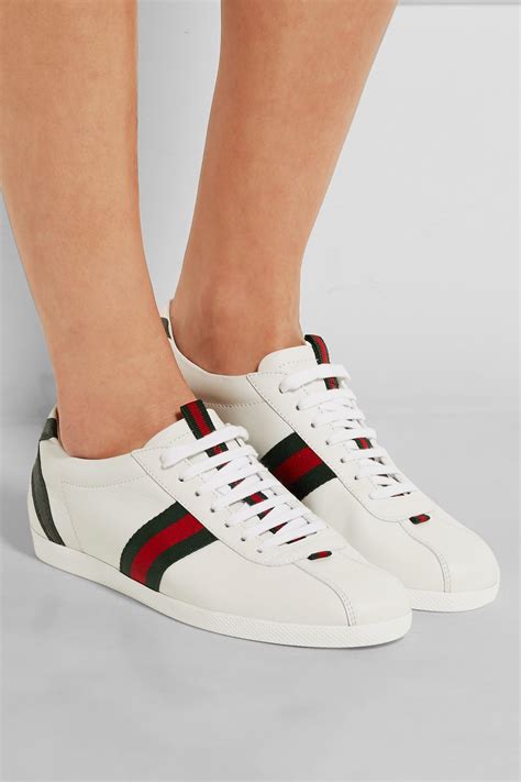 gucci white web logo new ace sneakers|Gucci new ace sneakers women's.